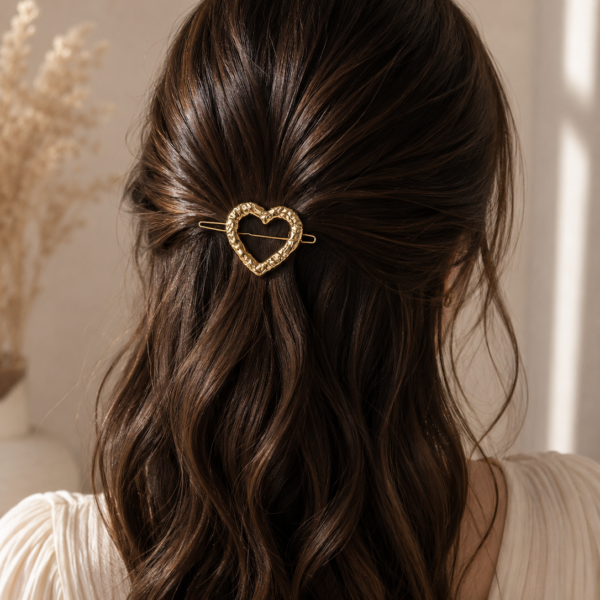 Golden Heart Hair Pin