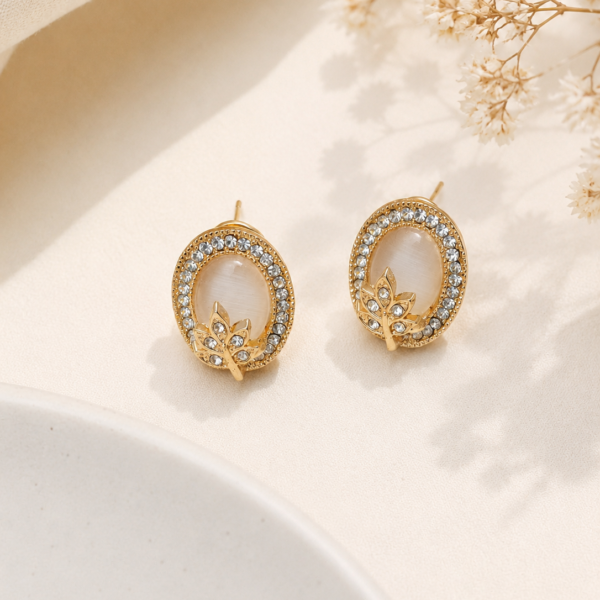 Crystal Leaf Earrings