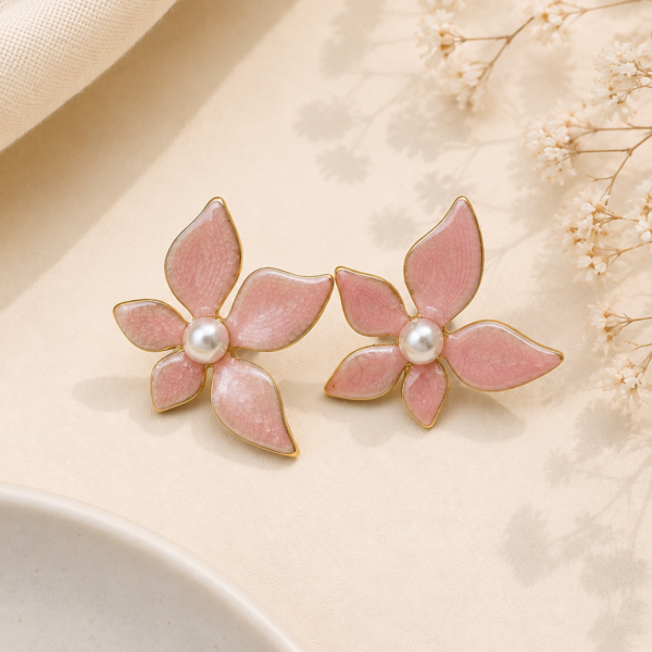 Korean Style Floral Earrings